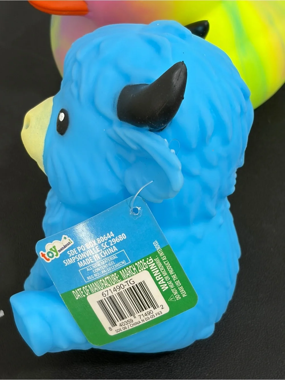 Squeezy Blue Cow & Tie-Dye Duck Squishy Toy New